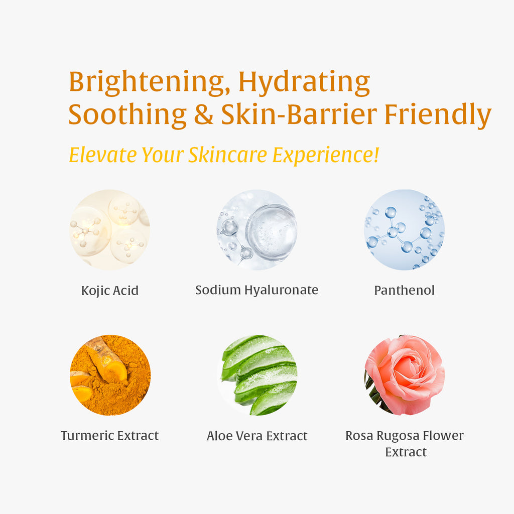 2-in-1 Turmeric & Kojic Acid Brightening Set : Dark Spot Remover, Dead Skin Cells Remover, Skin Brightening, Even Tone